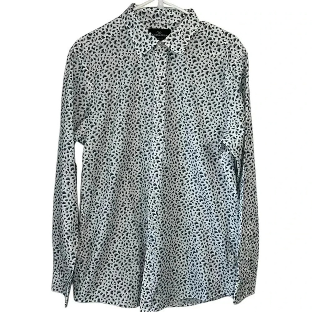 RODD & GUNN Sport Fit Blue and White Patterned Button-Up Shirt Mens Size Medium